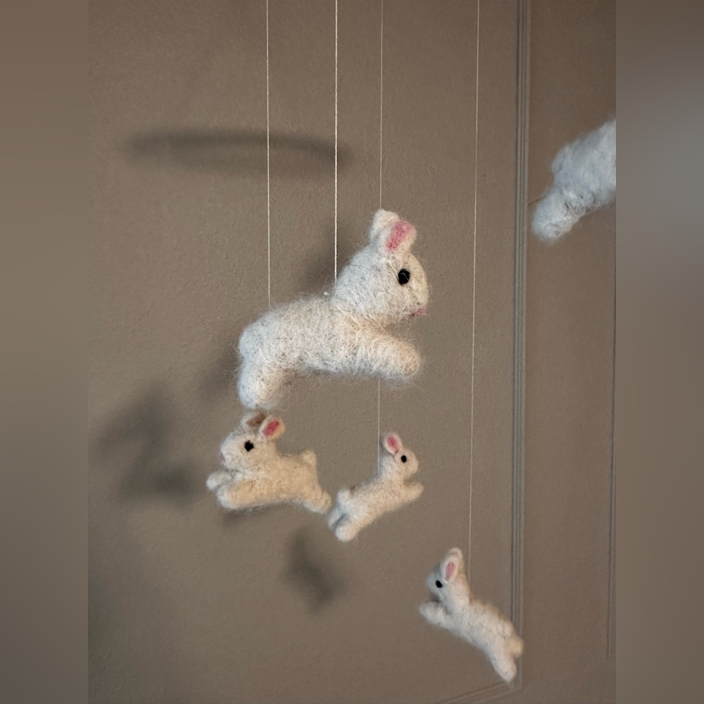Restoration hardware baby and child felt bunny mobile - Picture 2 of 4